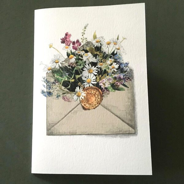 Photo showing a sample of a handmade cards available to buy from Kensington flowers London