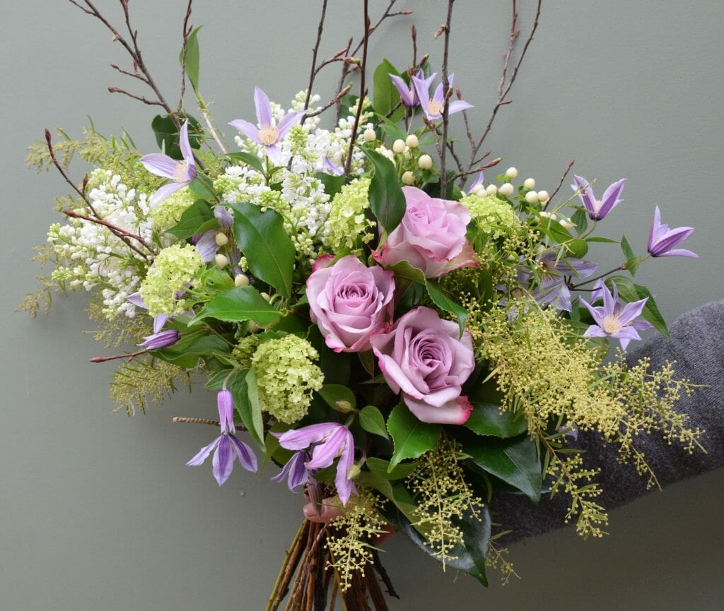 Rose and clematis bouquet