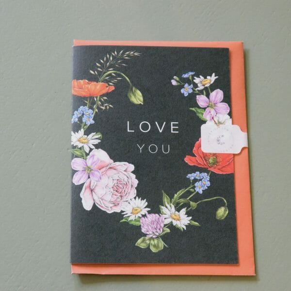 Photo showing a sample of a Catherine Lewis gift card available to buy with flowers at Kensington flowers London