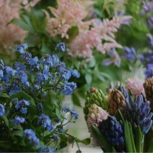 Photo showing a sample selection of flowers used for a flower home subscription service available to order from Kensington flowers London