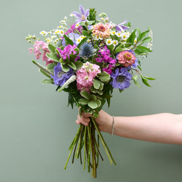 Photo showing a sample of a summer meadow bouquet available to order from Kensington flowers London