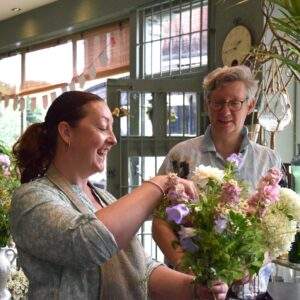 Photo showing a picture of Douglas and Nicola, who has joined the team at Kensington flowers London