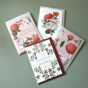 Sample of luxury Catherine lewis Christmas cards available to order from Kensington flowers London